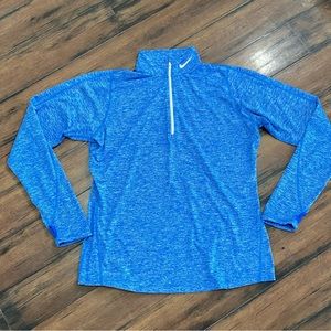 Nike Dri Fit Zip Running Shirt Blue L XL Mens